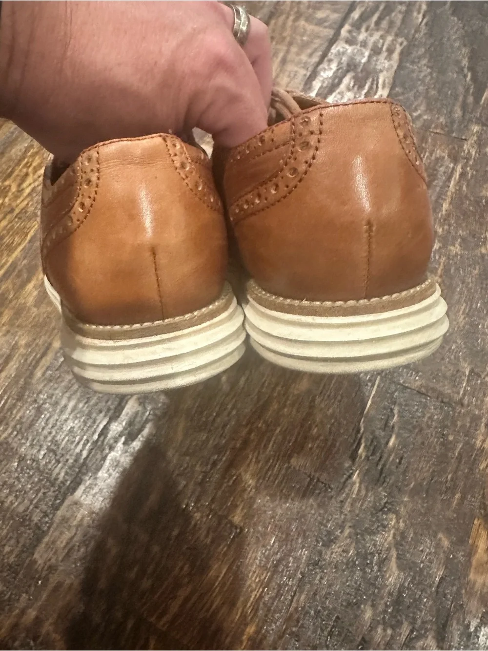 Cole Haan Men's Tan Brogue Wingtip Oxfords